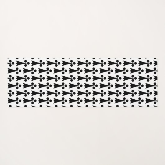 Ermine Pattern, mittelalterliches Muster, Schwarz  Yogamatte (Rückseite (Horizontal))