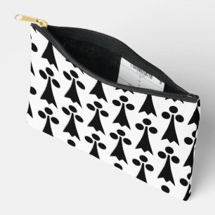Ermine Pattern, mittelalterliches Muster, Schwarz Zubehörtasche