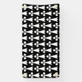 Ermine Pattern, mittelalterliches Muster, weiß auf Banner (Vertikal)