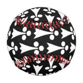 Ermine Pattern, mittelalterliches Muster, weiß auf Baseball (Rückseite)
