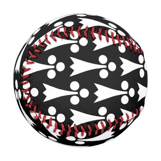 Ermine Pattern, mittelalterliches Muster, weiß auf Baseball (Vorderseite Links)