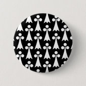 Ermine Pattern, mittelalterliches Muster, weiß auf Button (Vorderseite)