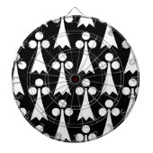 Ermine Pattern, mittelalterliches Muster, weiß auf Dartscheibe (vorne)