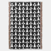 Ermine Pattern, mittelalterliches Muster, weiß auf Decke (Vorderseite Vertikal)