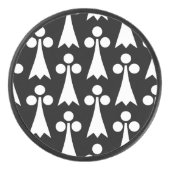 Ermine Pattern, mittelalterliches Muster, weiß auf Eishockey Puck (Vorderseite)