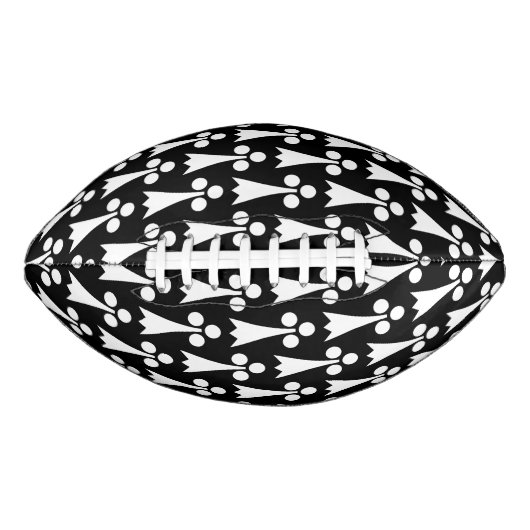 Ermine Pattern, mittelalterliches Muster, weiß auf Football (Vorderseite)
