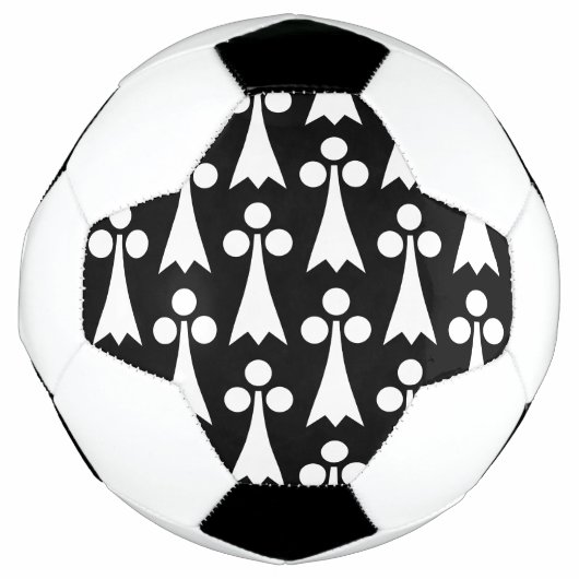 Ermine Pattern, mittelalterliches Muster, weiß auf Fußball (Vorderseite)