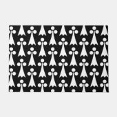 Ermine Pattern, mittelalterliches Muster, weiß auf Fußmatte (Vorderseite)