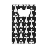 Ermine Pattern, mittelalterliches Muster, weiß auf Geldbeutel Flaschenöffner (Vorderseite)