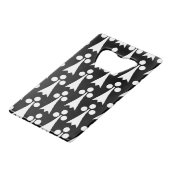 Ermine Pattern, mittelalterliches Muster, weiß auf Geldbeutel Flaschenöffner (Rückseite Schrägansicht)