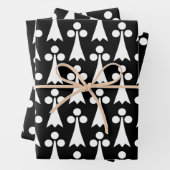 Ermine Pattern, mittelalterliches Muster, weiß auf Geschenkpapier Set (Beispiel)