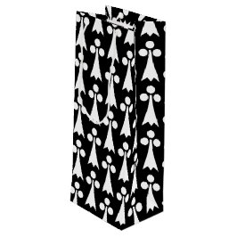 Ermine Pattern, mittelalterliches Muster, weiß auf Geschenktüte Für Weinflaschen