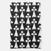 Ermine Pattern, mittelalterliches Muster, weiß auf Geschirrtuch (Vertikal)