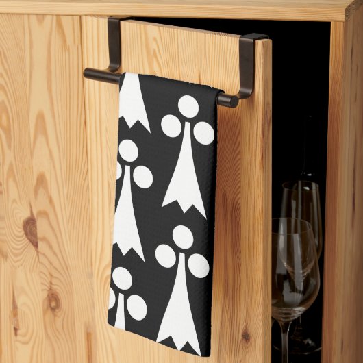 Ermine Pattern, mittelalterliches Muster, weiß auf Geschirrtuch (Drittel gefaltet)
