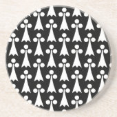 Ermine Pattern, mittelalterliches Muster, weiß auf Getränkeuntersetzer (Vorne)