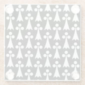 Ermine Pattern, mittelalterliches Muster, weiß auf Glasuntersetzer (Rückseite)