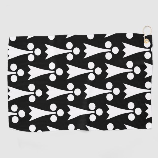 Ermine Pattern, mittelalterliches Muster, weiß auf Golfhandtuch (Horizontal)