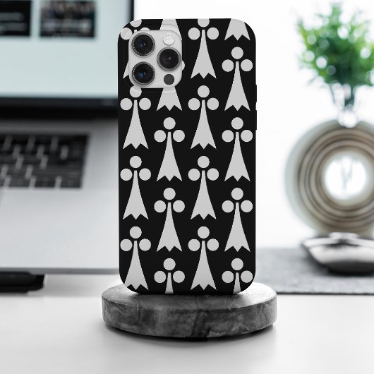 Ermine Pattern, mittelalterliches Muster, weiß auf iPhone Hülle