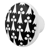 Ermine Pattern, mittelalterliches Muster, weiß auf Keramikknauf (Rechts)