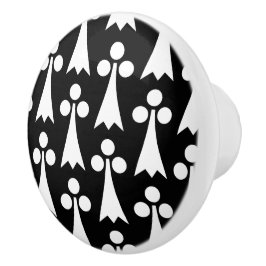 Ermine Pattern, mittelalterliches Muster, weiß auf Keramikknauf