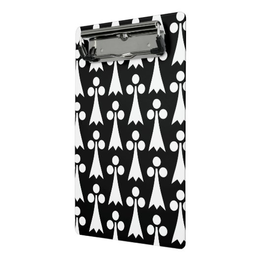 Ermine Pattern, mittelalterliches Muster, weiß auf Mini Klemmbrett (Gewinkelt2)