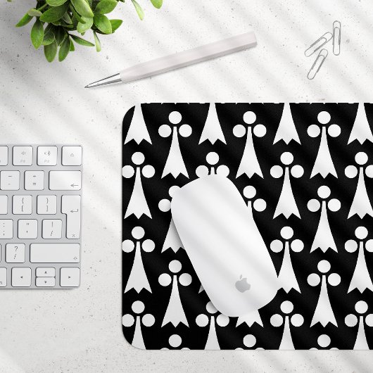 Ermine Pattern, mittelalterliches Muster, weiß auf Mousepad