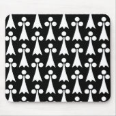 Ermine Pattern, mittelalterliches Muster, weiß auf Mousepad (Vorne)