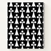 Ermine Pattern, mittelalterliches Muster, weiß auf Notizblock (Rückseite)