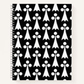 Ermine Pattern, mittelalterliches Muster, weiß auf Notizblock (Vorderseite)