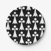 Ermine Pattern, mittelalterliches Muster, weiß auf Pappteller (Vorderseite)