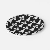 Ermine Pattern, mittelalterliches Muster, weiß auf Pappteller (Schrägansicht)