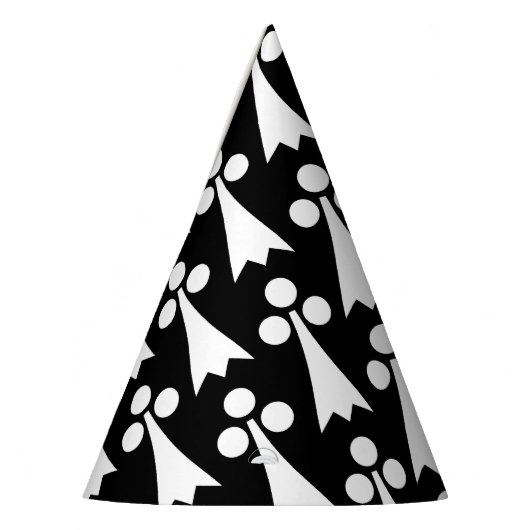 Ermine Pattern, mittelalterliches Muster, weiß auf Partyhütchen (Links)