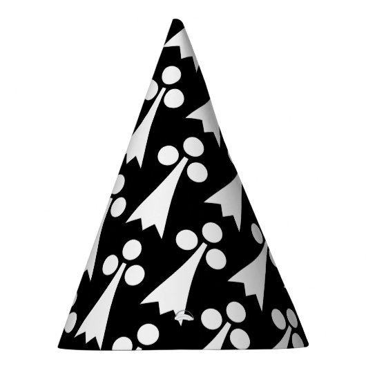 Ermine Pattern, mittelalterliches Muster, weiß auf Partyhütchen (Rechts)