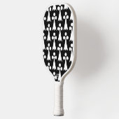 Ermine Pattern, mittelalterliches Muster, weiß auf Pickleball Schläger (Links)