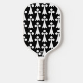 Ermine Pattern, mittelalterliches Muster, weiß auf Pickleball Schläger (Rückseite)