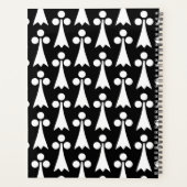Ermine Pattern, mittelalterliches Muster, weiß auf Planer (Rückseite)