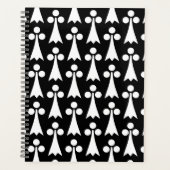 Ermine Pattern, mittelalterliches Muster, weiß auf Planer (Vorderseite)