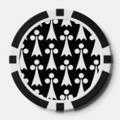 Ermine Pattern, mittelalterliches Muster, weiß auf Pokerchips (Vorderseite)