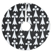 Ermine Pattern, mittelalterliches Muster, weiß auf Polyester Weihnachtsbaumdecke (Vorderseite)