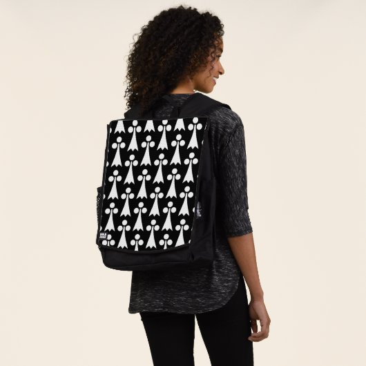 Ermine Pattern, mittelalterliches Muster, weiß auf Rucksack (Ausgewaschen)