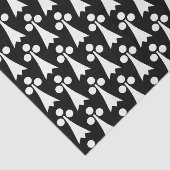 Ermine Pattern, mittelalterliches Muster, weiß auf Seidenpapier (Ausschnitt)