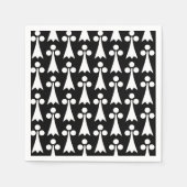 Ermine Pattern, mittelalterliches Muster, weiß auf Serviette (Vorderseite)
