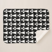 Ermine Pattern, mittelalterliches Muster, weiß auf Sherpadecke (Vorderseite (Horizontal))