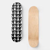 Ermine Pattern, mittelalterliches Muster, weiß auf Skateboard (Vorderseite)