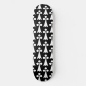 Ermine Pattern, mittelalterliches Muster, weiß auf Skateboard (Vorderseite)