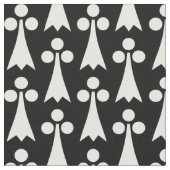 Ermine Pattern, mittelalterliches Muster, weiß auf Stoff (Nahaufnahme)