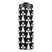 Ermine Pattern, mittelalterliches Muster, weiß auf Thermosbecher (Vorderseite)