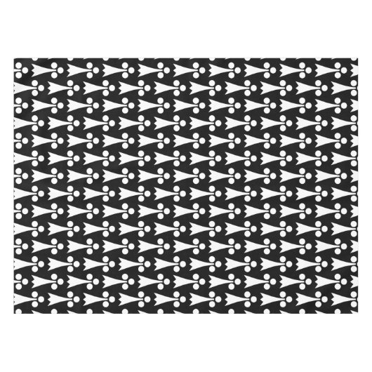 Ermine Pattern, mittelalterliches Muster, weiß auf Tischdecke (Vorderseite (Horizontal))