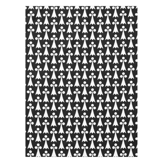 Ermine Pattern, mittelalterliches Muster, weiß auf Tischdecke (Vorderseite)