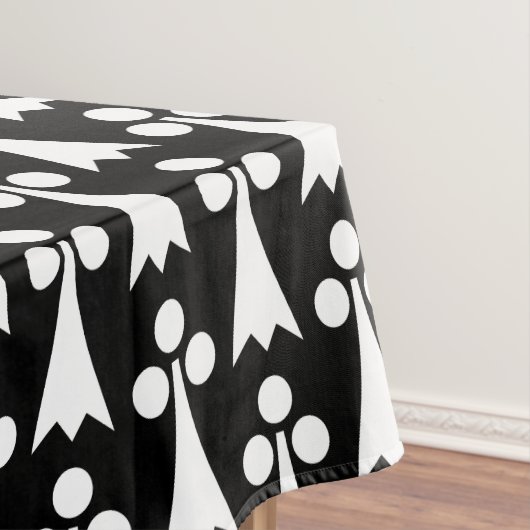 Ermine Pattern, mittelalterliches Muster, weiß auf Tischdecke (Beispiel)